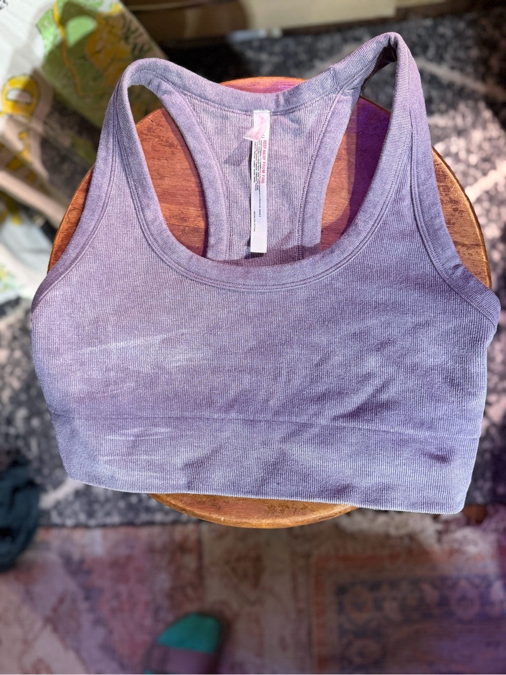 Free People Grey Ribbed Racerback Bralette
